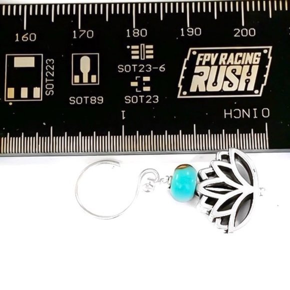 Lotus Flower Earrings 925 Sterling Silver - Picture 6 of 9